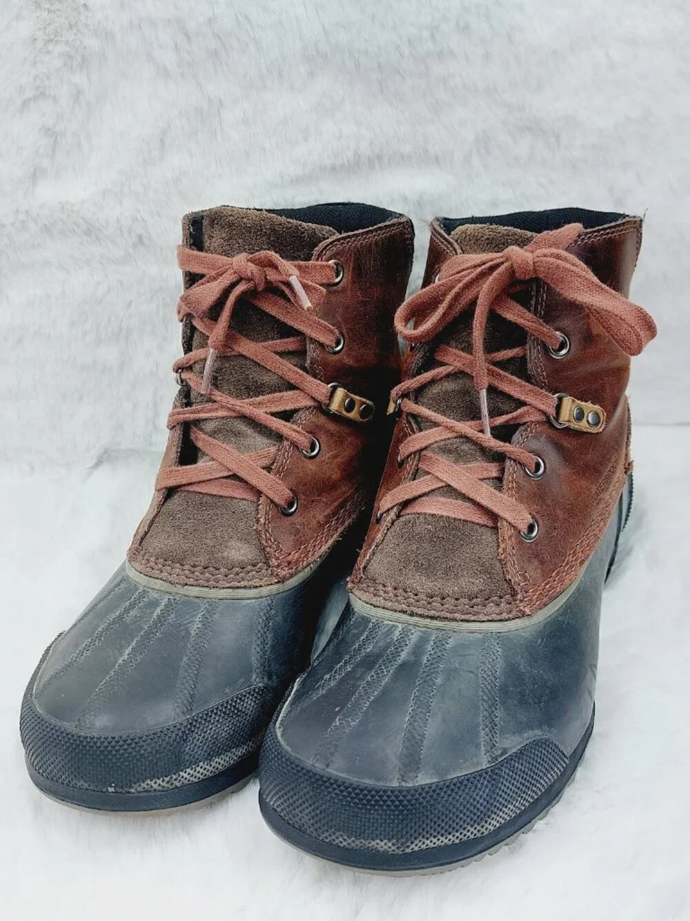 Sorel Men's Brown Black Ankeny Waterproof Classic Ankle Duck Winter Boot Size 9